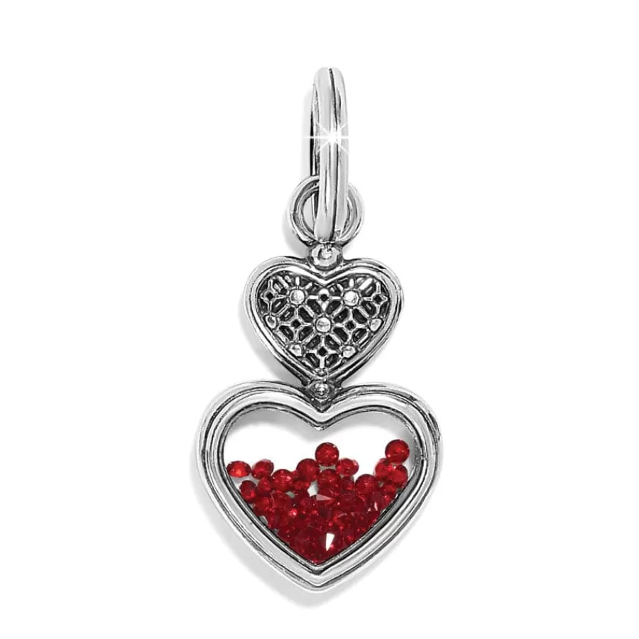 Charms>Brighton Count Your Blessings With Love Charm Silver-Red