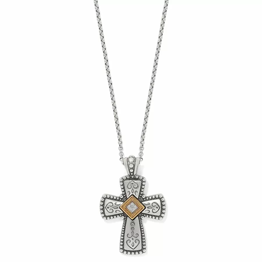 Necklaces>Brighton Covenant Cross Necklace Silver-Gold