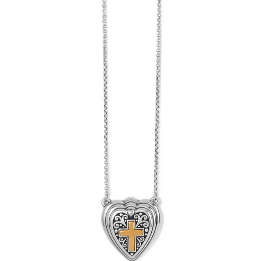 Necklaces>Brighton Crossroads Heart Necklace Silver-Gold