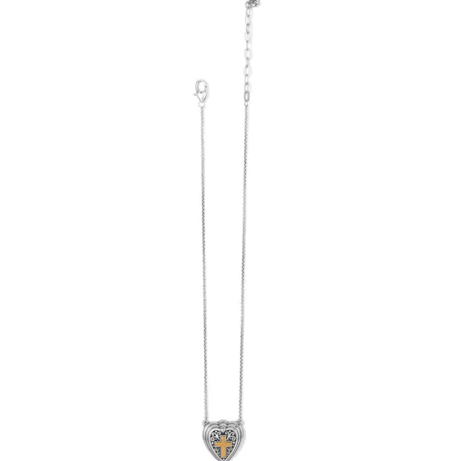 Necklaces>Brighton Crossroads Heart Necklace Silver-Gold