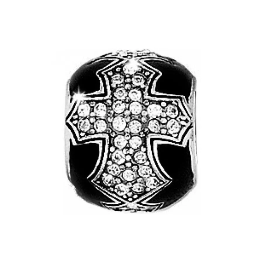 Beads & Spacers>Brighton Dazzle Cross Bead Silver-Black