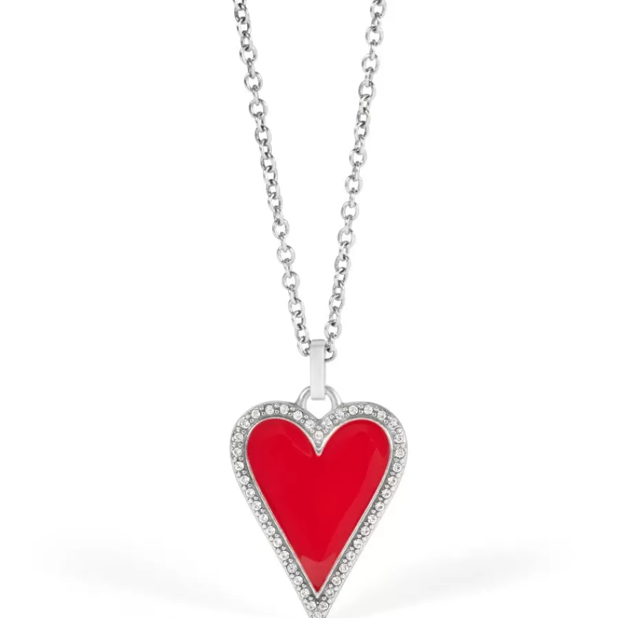 Necklaces>Brighton Dazzling Love Necklace Silver-Red