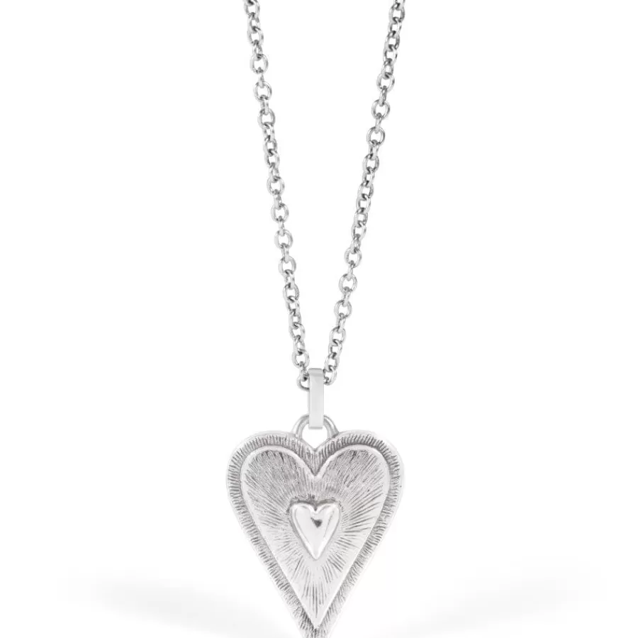 Necklaces>Brighton Dazzling Love Necklace Silver-Red