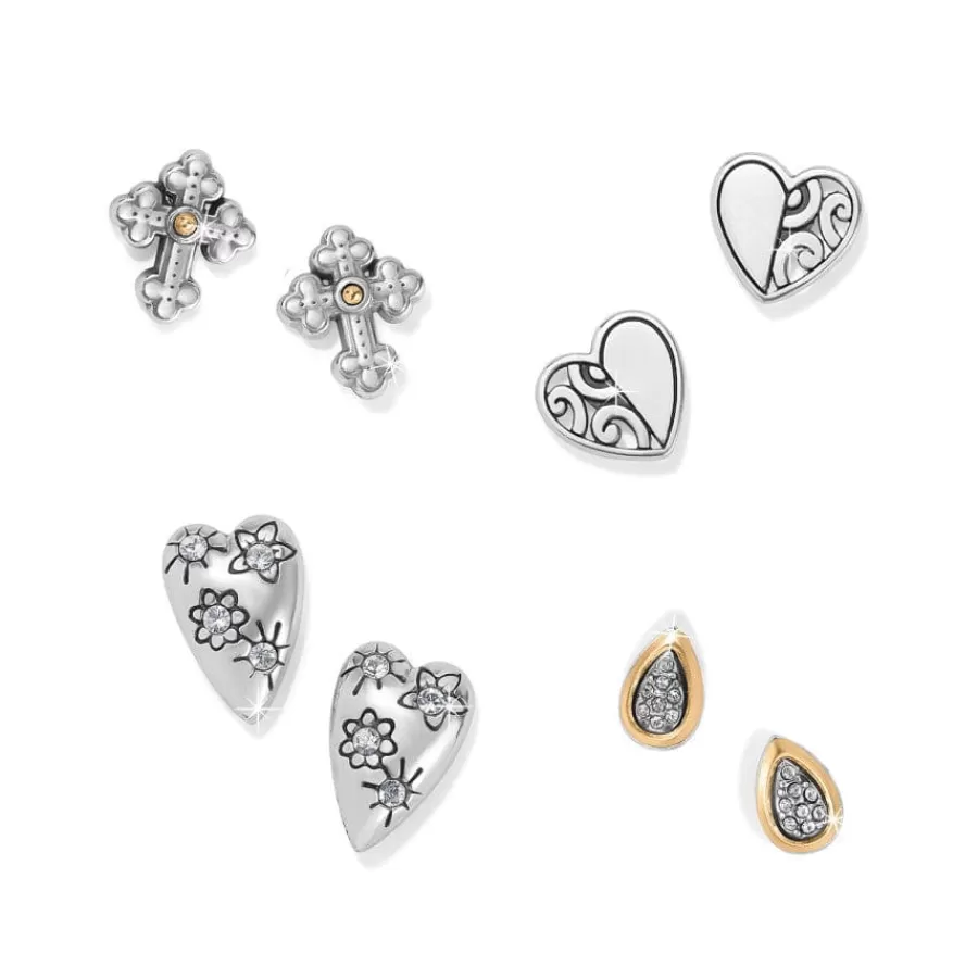 Earrings>Brighton Deco Heart Mini Post Earrings Silver