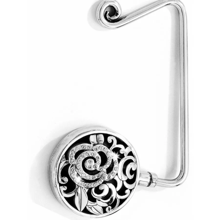 Handbag Accessories>Brighton Deco Rose Handbag Hook Silver