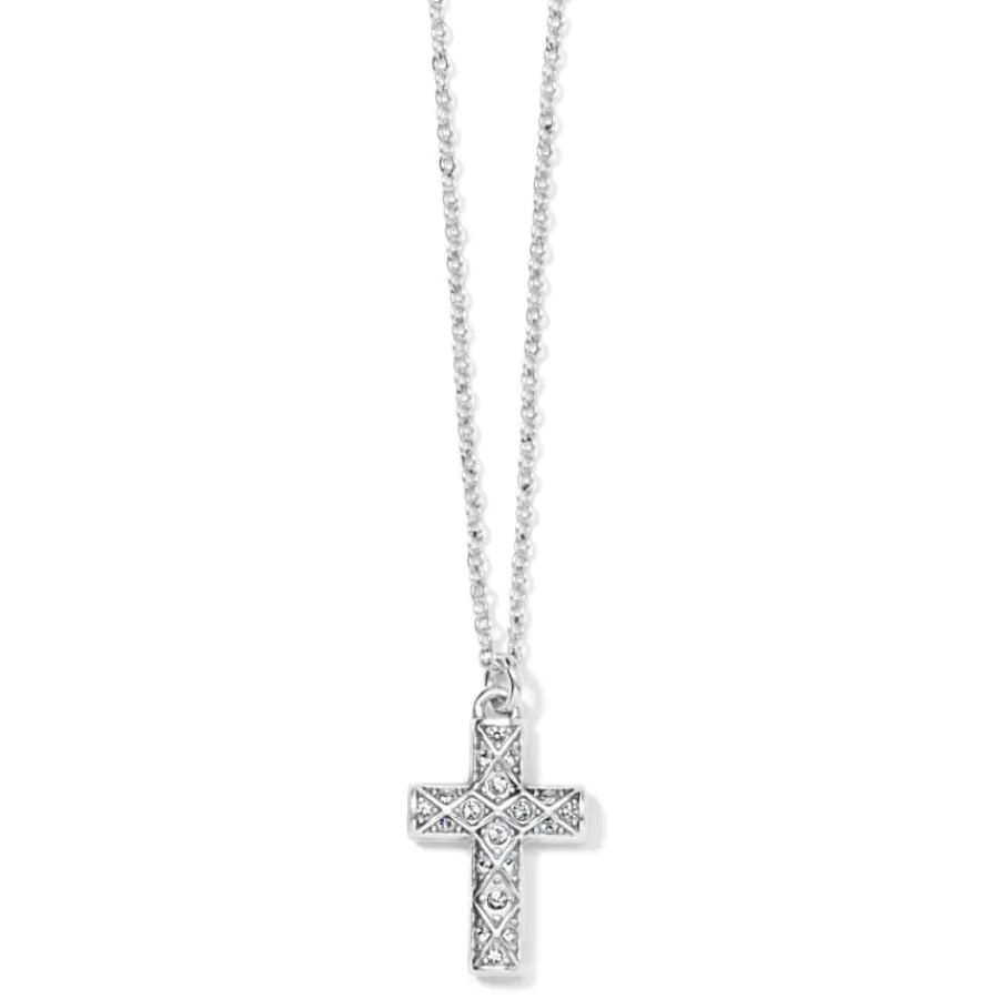 Necklaces>Brighton Diamond Cross Necklace Silver