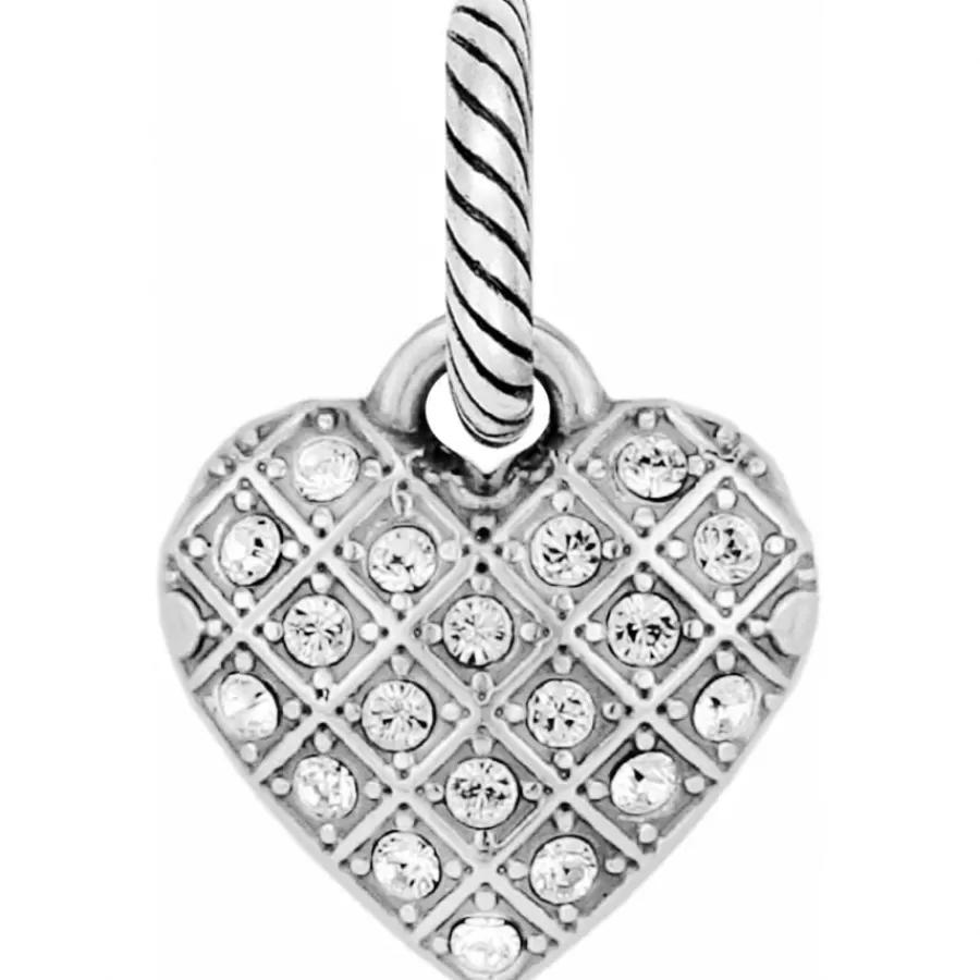 Charms>Brighton Diamond Heart Charm Silver