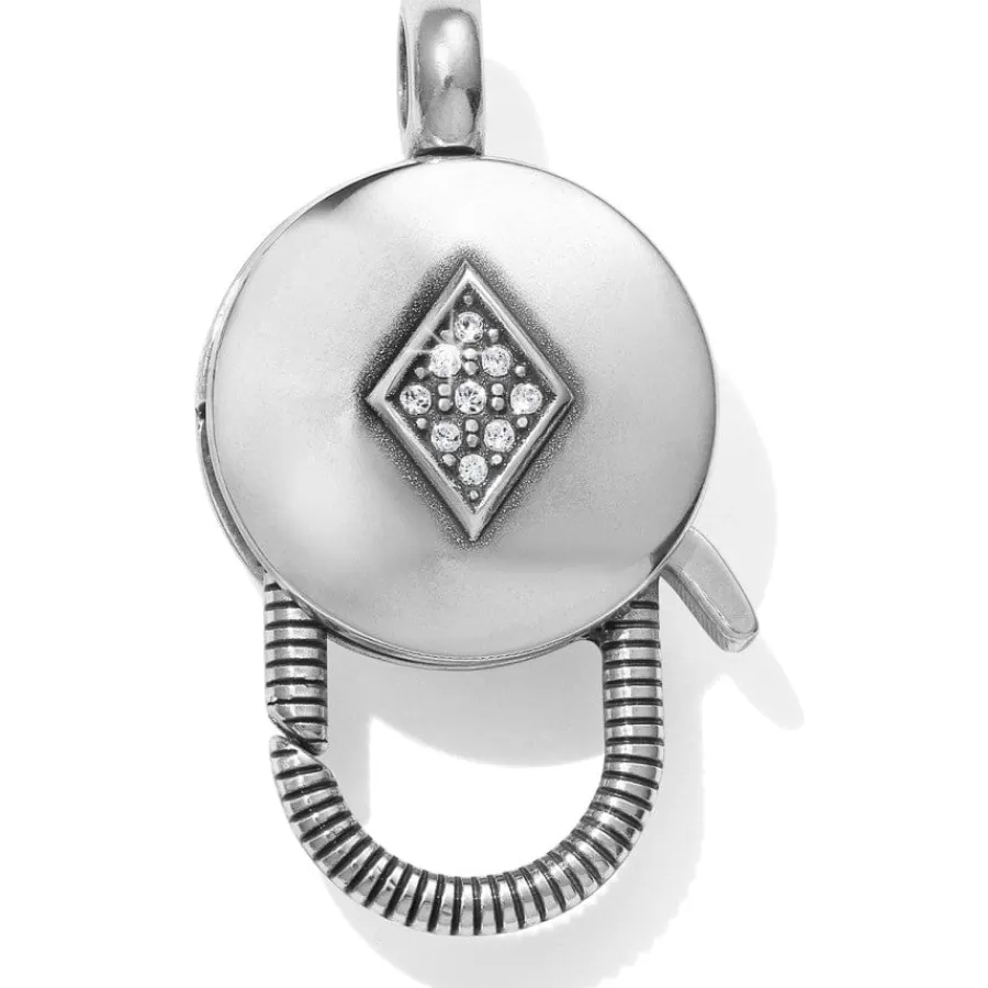 Charm Necklaces & Holders>Brighton Diamonds N' Hearts Reversible Charm Connector Silver