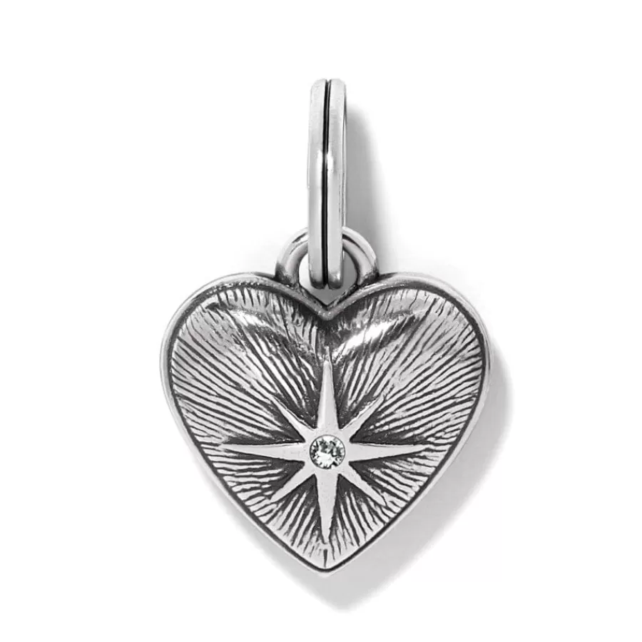 Charms>Brighton Elara Heart Charm Silver-Red