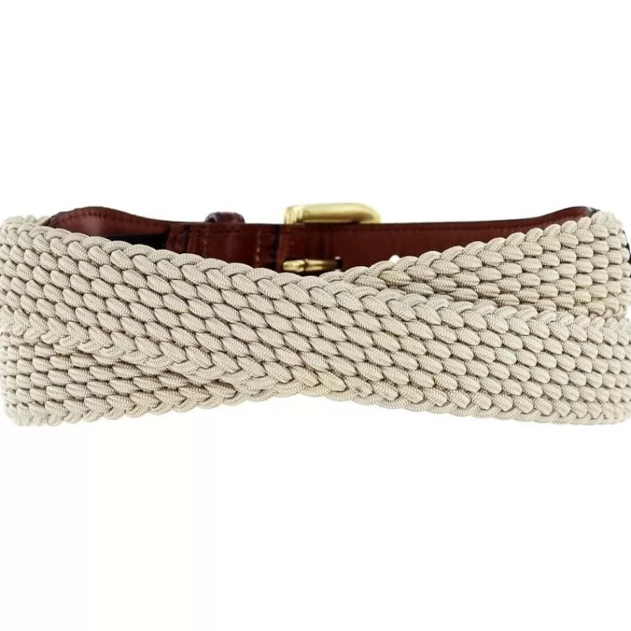 Men'S Belts & Wallets>Brighton Elastic Cord w/ Croco Belt Beige