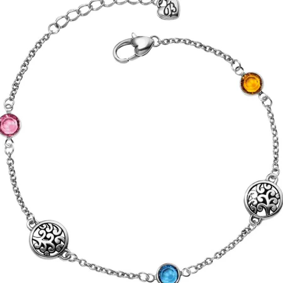 Anklets>Brighton Elora Gems Anklet Silver-Multi