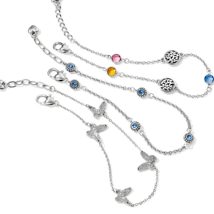 Anklets>Brighton Elora Gems Anklet Silver-Multi