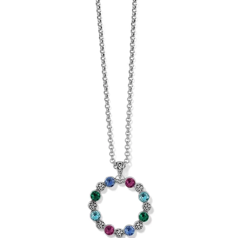 Necklaces>Brighton Elora Gems Circle Necklace Silver-Multi