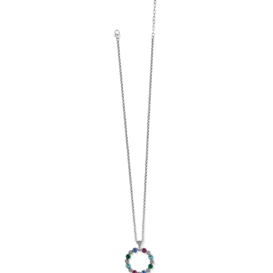 Necklaces>Brighton Elora Gems Circle Necklace Silver-Multi