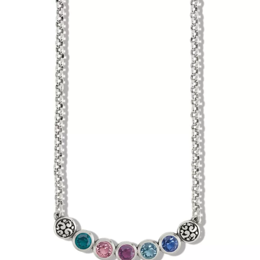 Necklaces>Brighton Elora Gems Dots Curve Necklace Silver-Multi