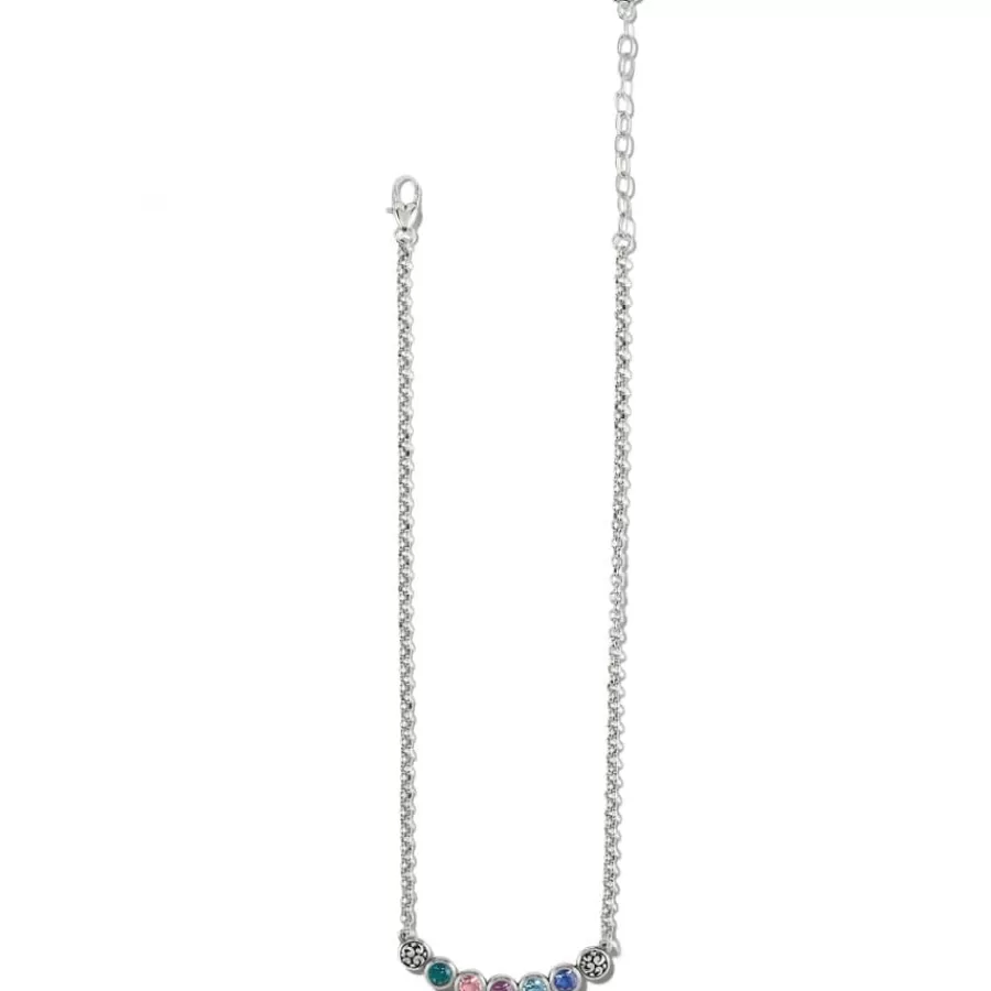 Necklaces>Brighton Elora Gems Dots Curve Necklace Silver-Multi