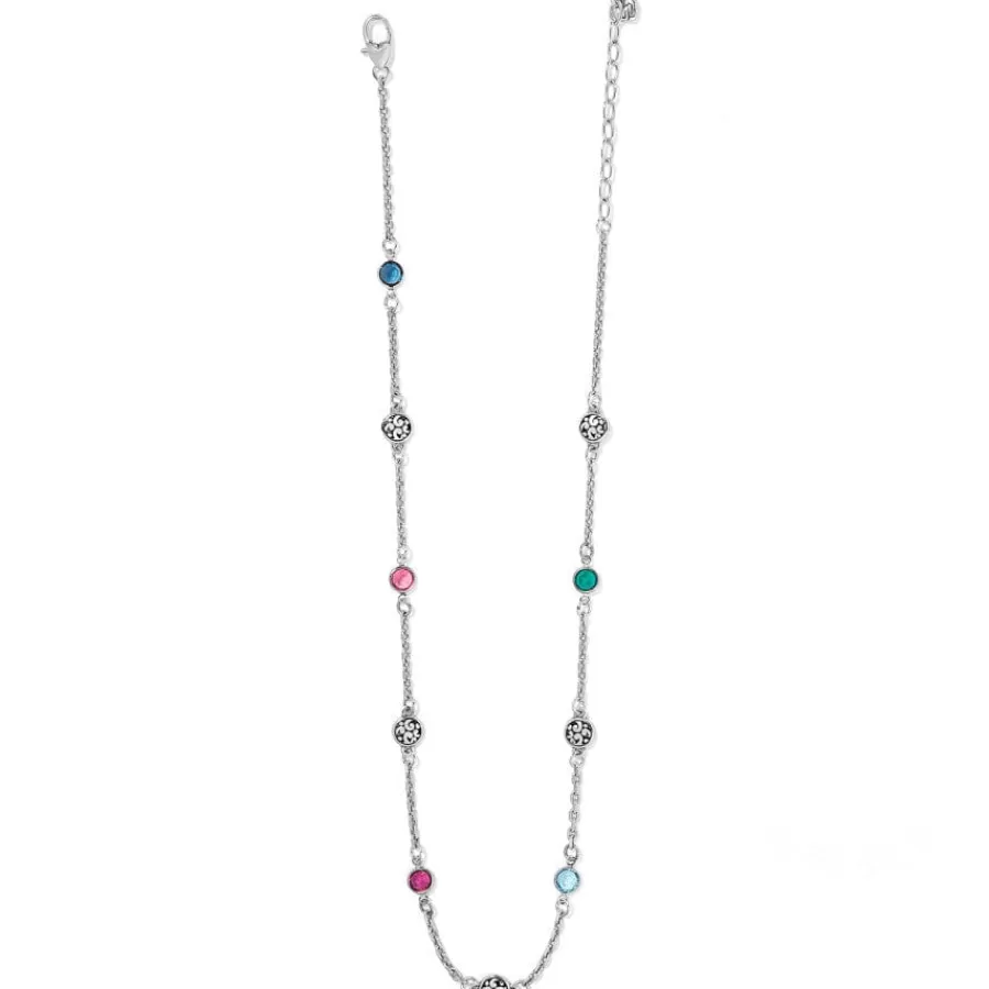 Necklaces>Brighton Elora Gems Drops Short Necklace Silver-Multi