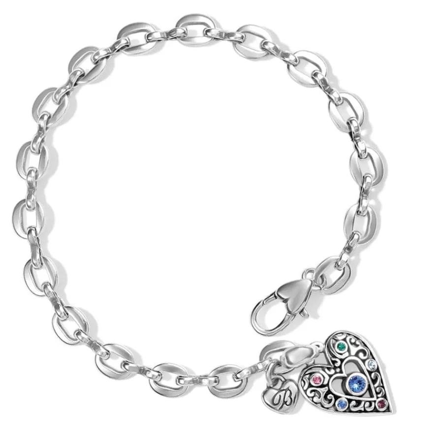 Bracelets>Brighton Elora Gems Heart Bracelet Silver-Multi