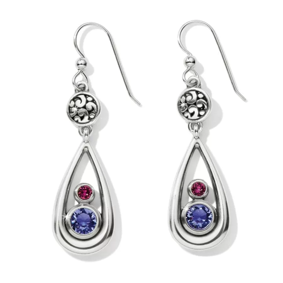 Earrings>Brighton Elora Gems Teardrop French Wire Earrings Tanzanite-Amethyst