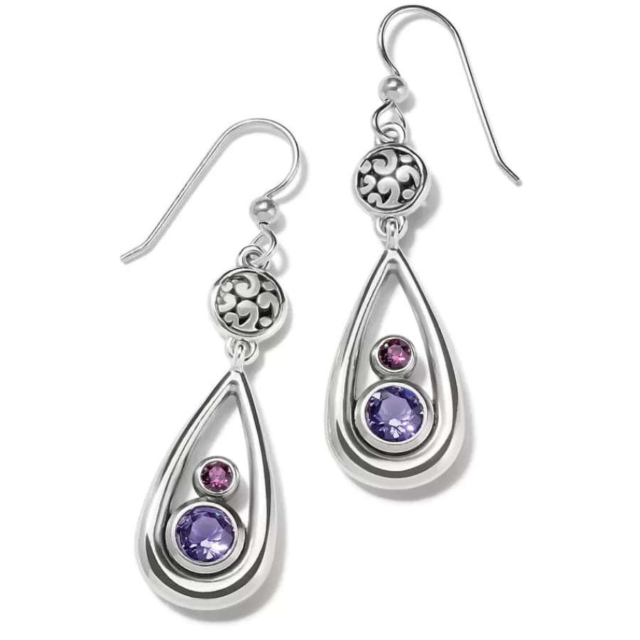 Earrings>Brighton Elora Gems Teardrop French Wire Earrings Tanzanite-Amethyst