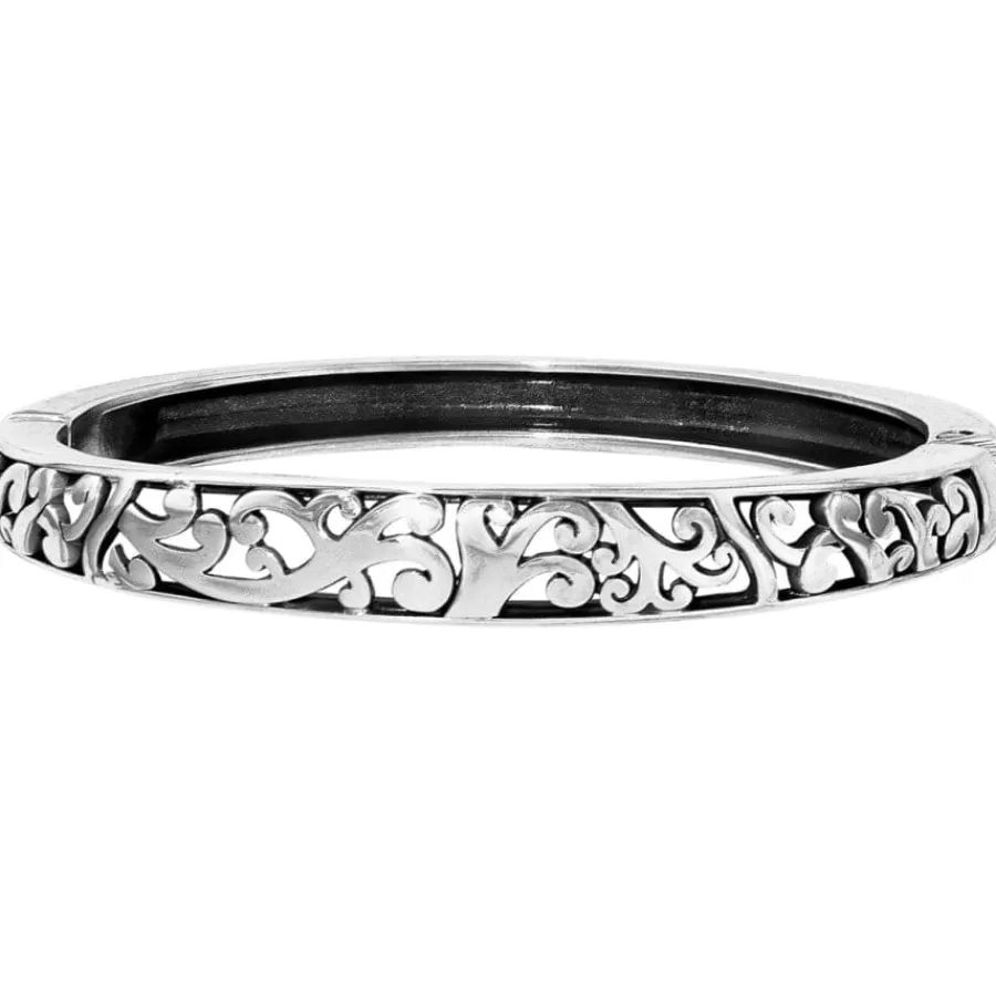 Bracelets>Brighton Elora Hinged Bangle Silver