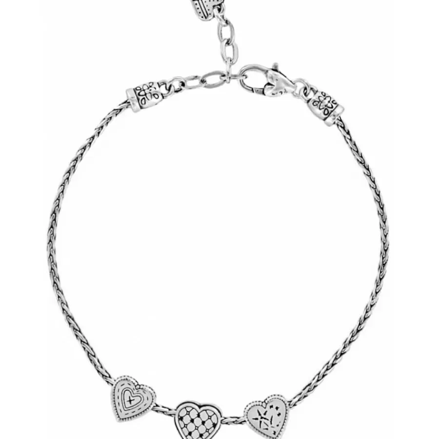 Anklets>Brighton Enchanted Hearts Anklet Silver