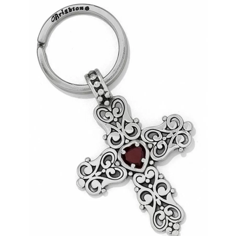 Key Fobs>Brighton Endless Love Key Fob Silver-Red