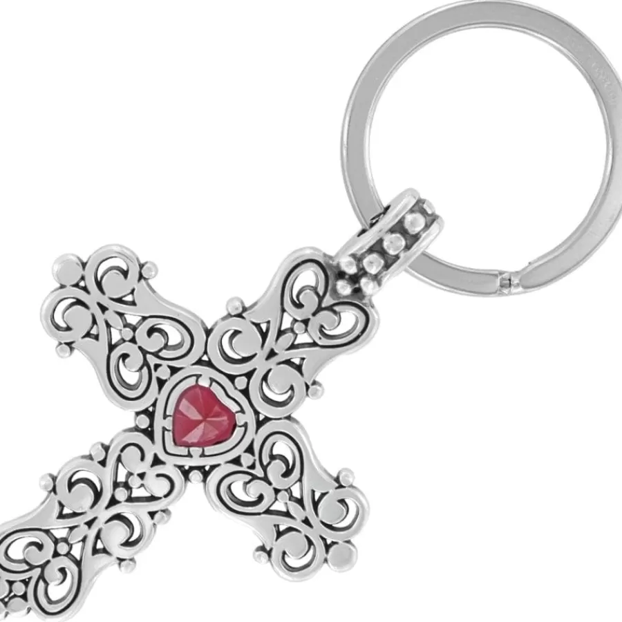 Key Fobs>Brighton Endless Love Key Fob Silver-Red