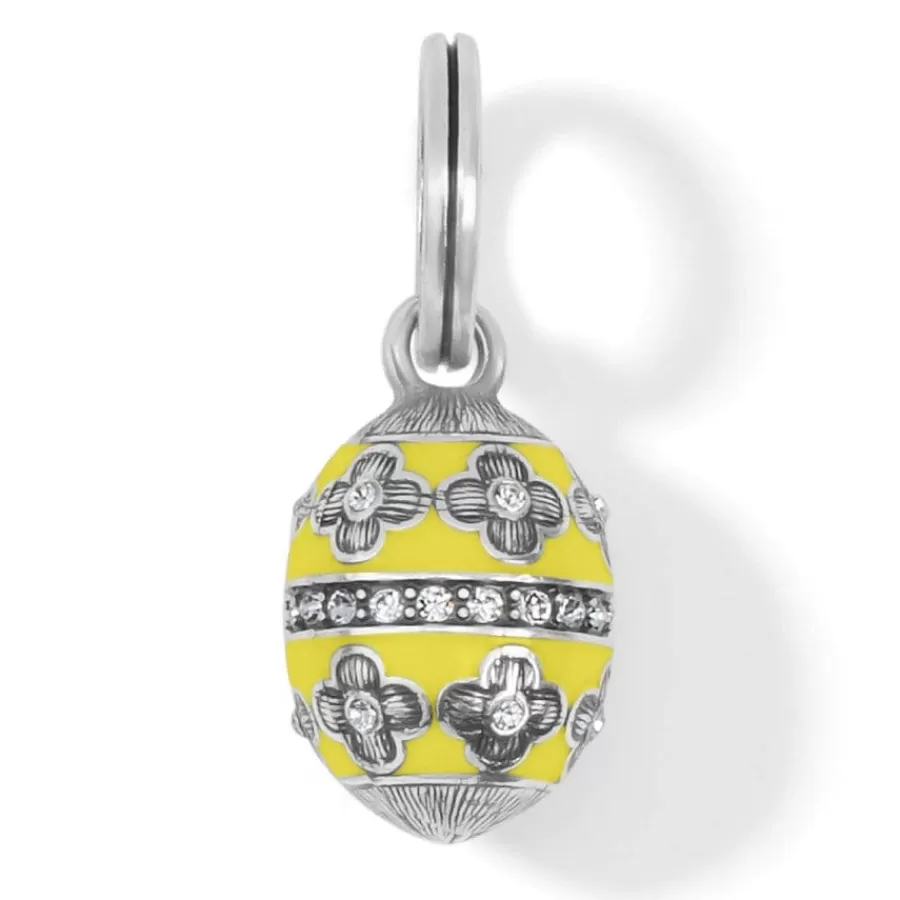 Charms>Brighton Enduring Love Egg Charm Silver-Yellow