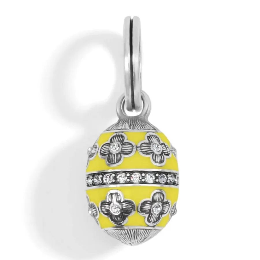 Charms>Brighton Enduring Love Egg Charm Silver-Yellow