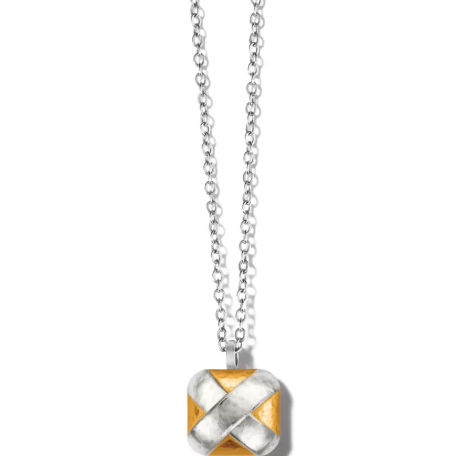 Necklaces>Brighton Entrata Square Short Necklace Silver-Gold