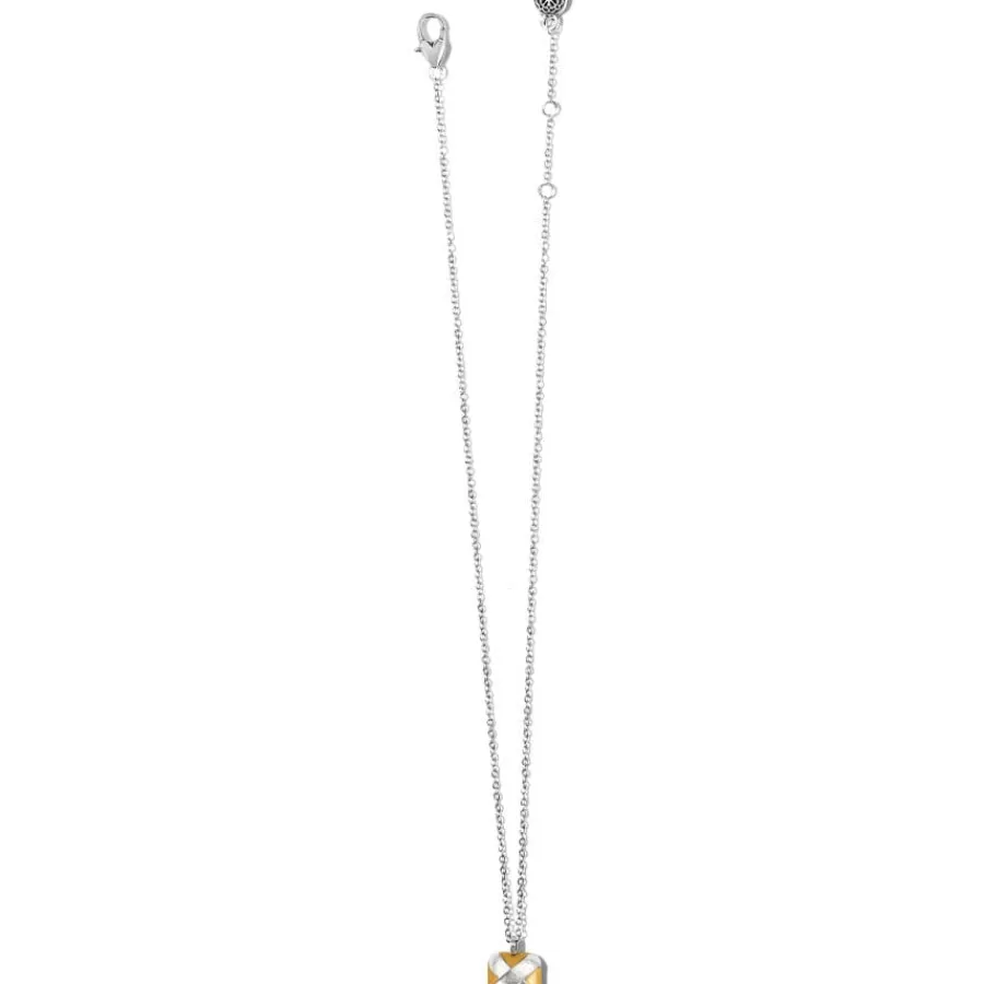 Necklaces>Brighton Entrata Square Short Necklace Silver-Gold