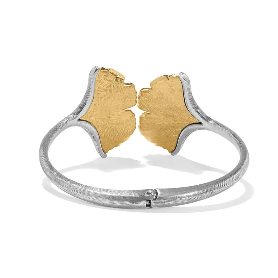 Bracelets>Brighton Everbloom Ginkgo Hinge Bangle Silver-Gold