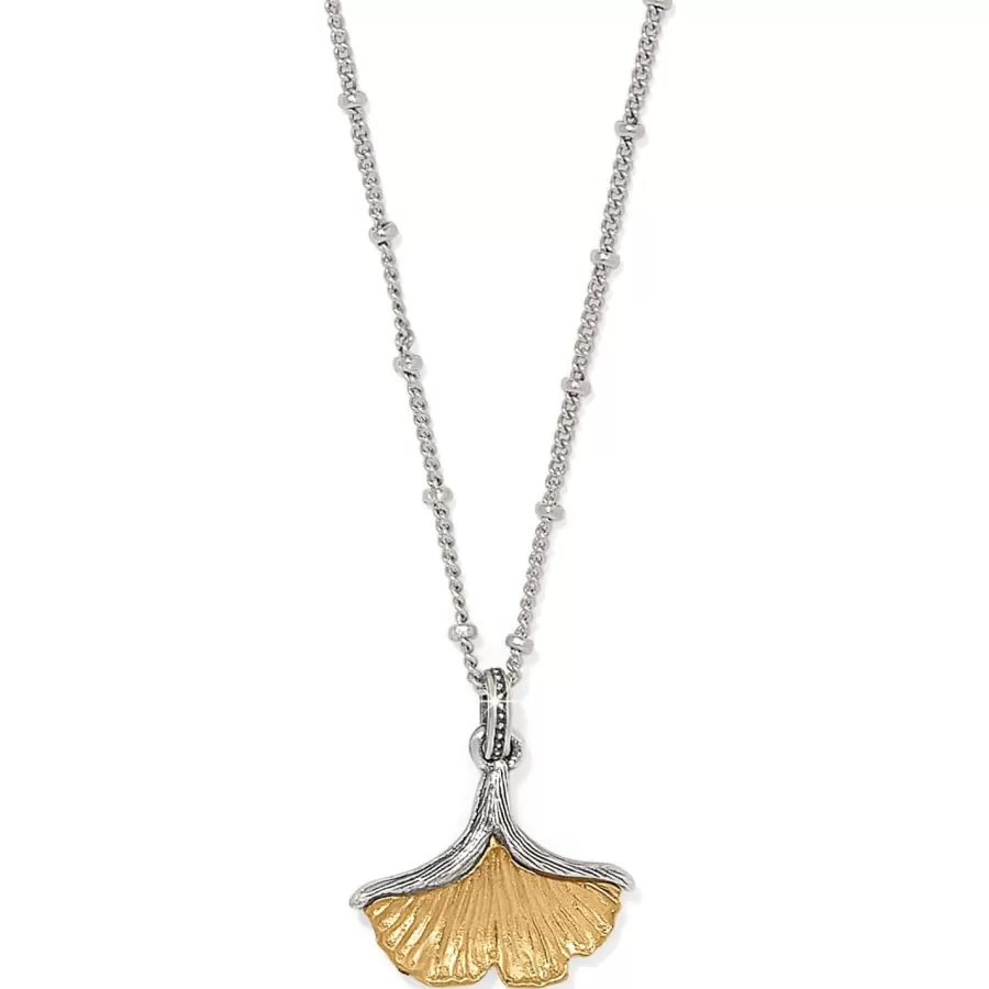 Necklaces>Brighton Everbloom Ginkgo Petite Necklace Silver-Gold