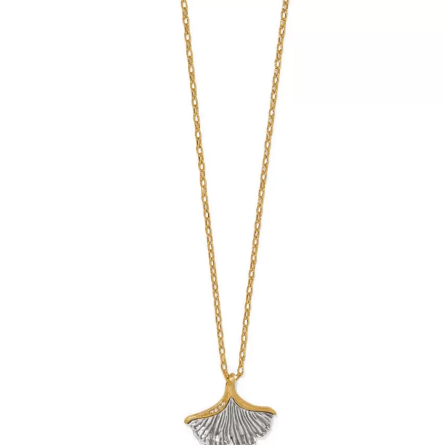 Necklaces>Brighton Everbloom Ginkgo Small Necklace Silver-Gold