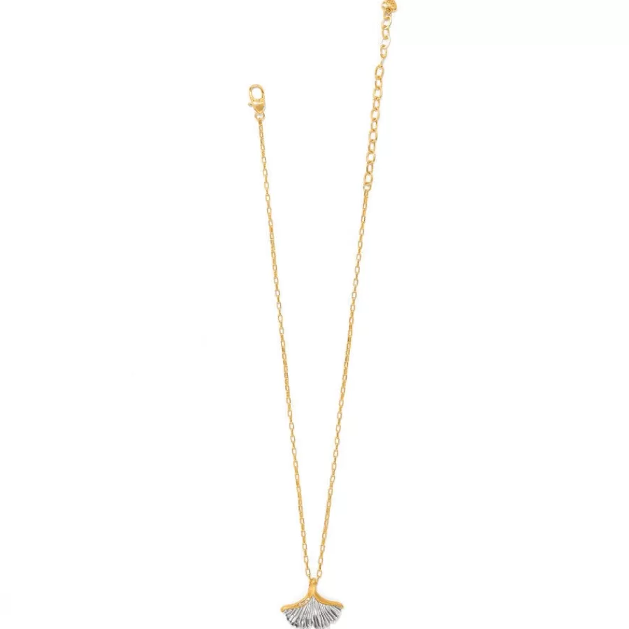 Necklaces>Brighton Everbloom Ginkgo Small Necklace Silver-Gold