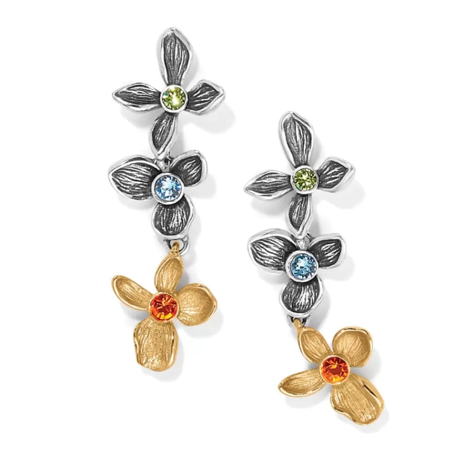 Earrings>Brighton Everbloom Jardin Post Drop Earrings Silver-Gold