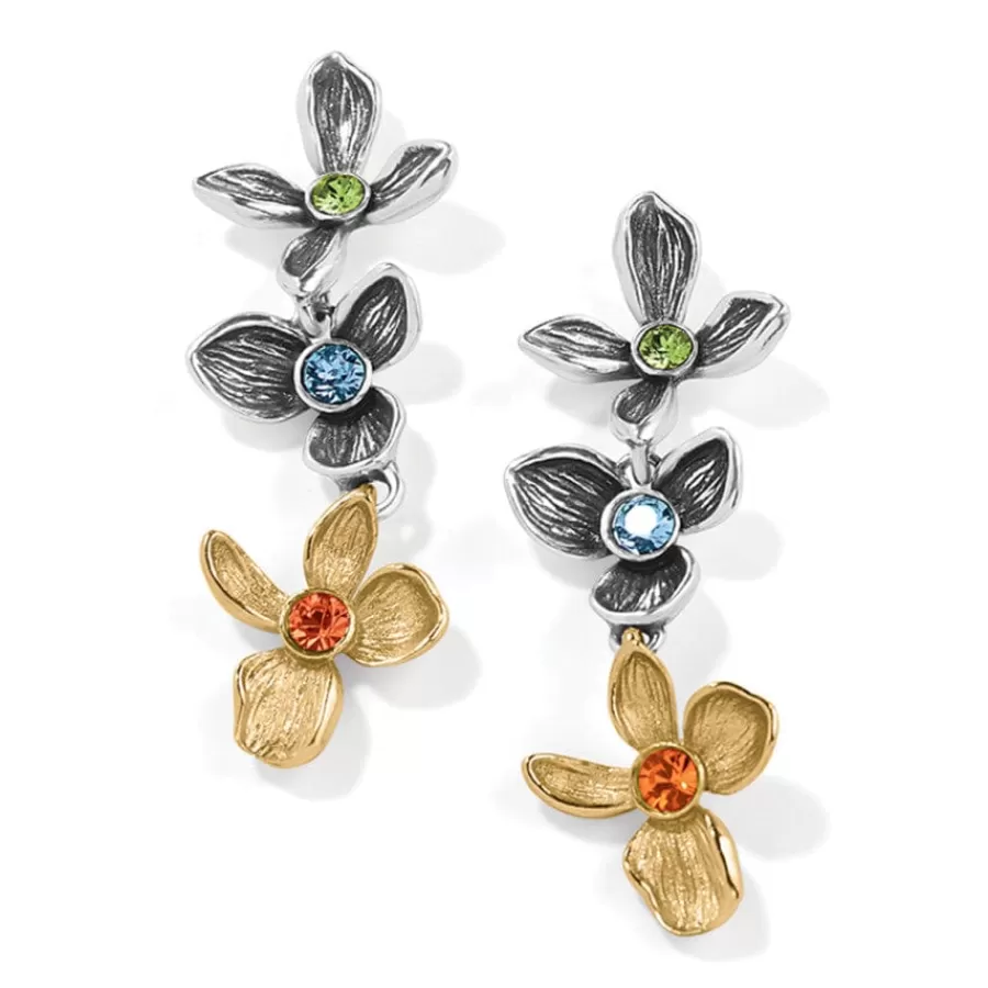 Earrings>Brighton Everbloom Jardin Post Drop Earrings Silver-Gold