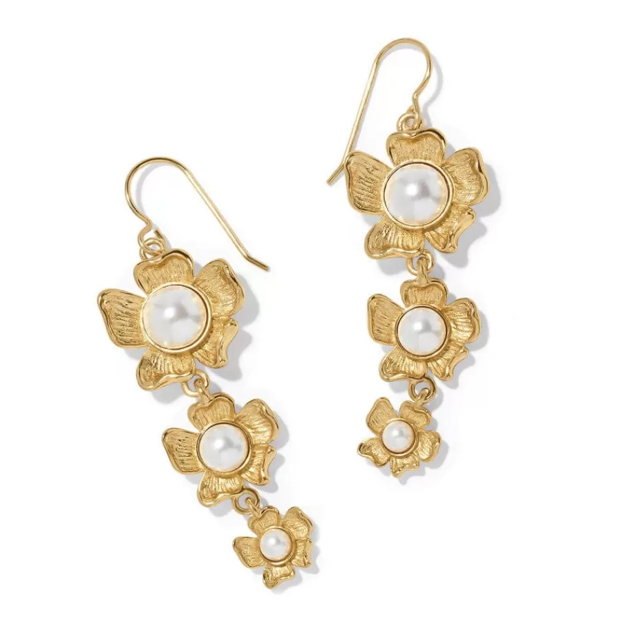 Earrings>Brighton Everbloom Pearl Drop Earrings Gold-Pearl