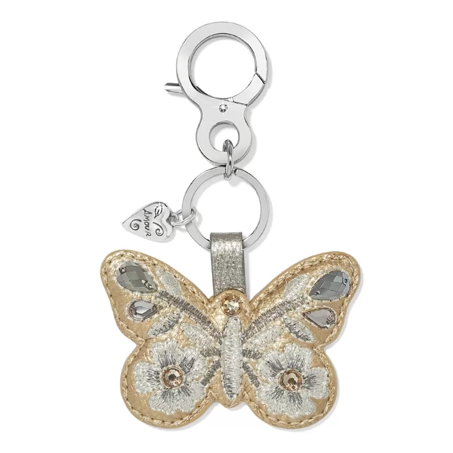 Key Fobs>Brighton Everbloom Shimmer Handbag Fob Silver-Gold