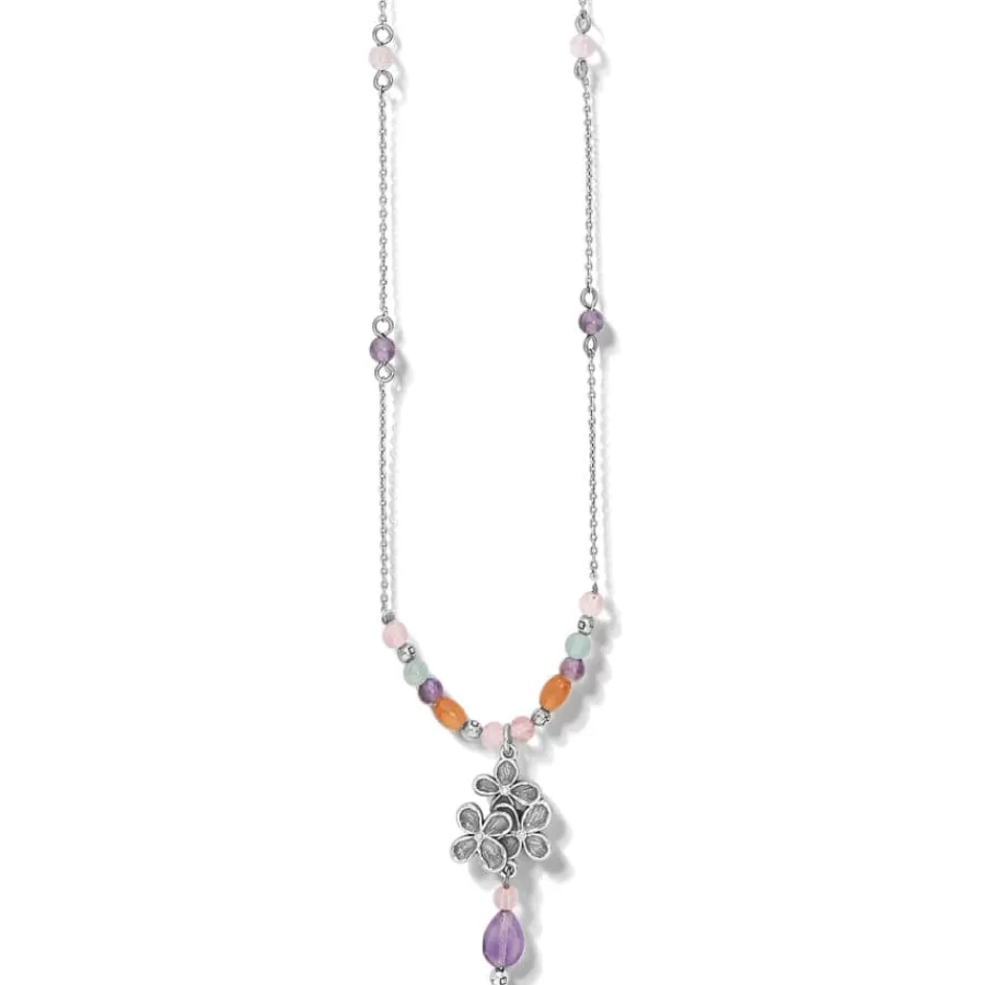 Necklaces>Brighton Everbloom Trellis Drop Necklace Silver-Multi