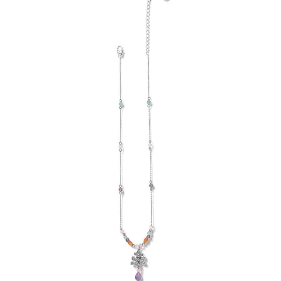 Necklaces>Brighton Everbloom Trellis Drop Necklace Silver-Multi