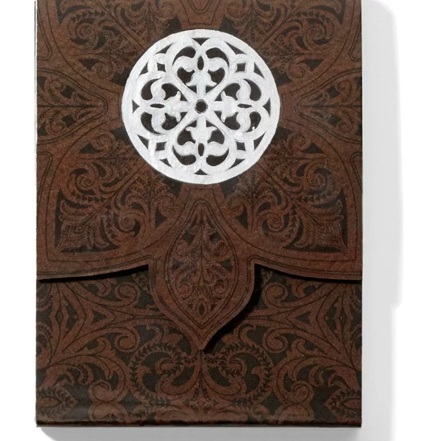 Office & Clocks>Brighton Ferrara Rose Window Notepad Brown-Black