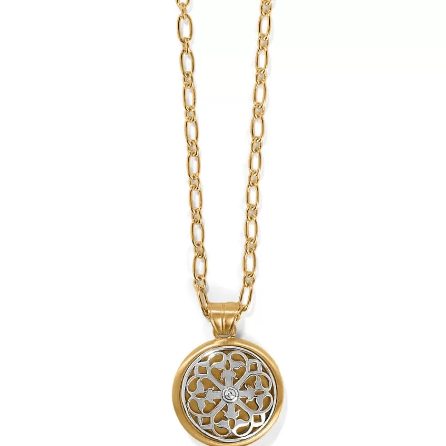 Necklaces>Brighton Ferrara Two Tone Luce Large Pendant Necklace Silver-Gold