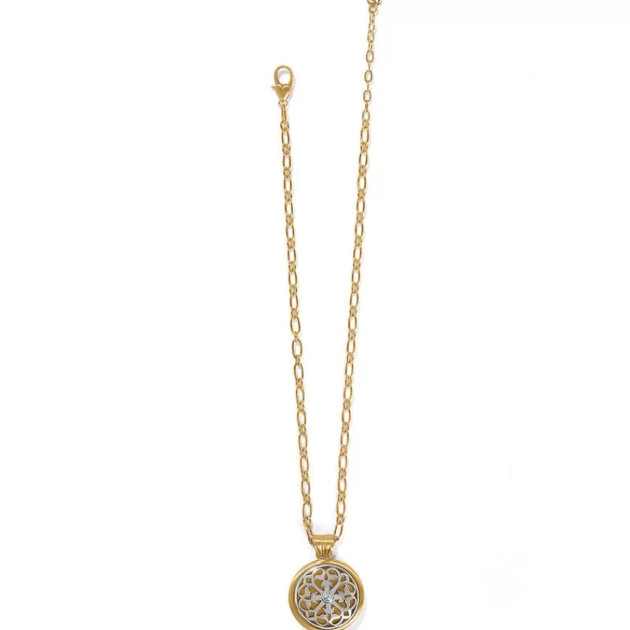 Necklaces>Brighton Ferrara Two Tone Luce Large Pendant Necklace Silver-Gold