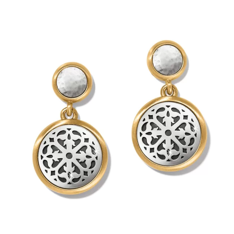 Earrings>Brighton Ferrara Two Tone Luce Post Drop Earrings Silver-Gold