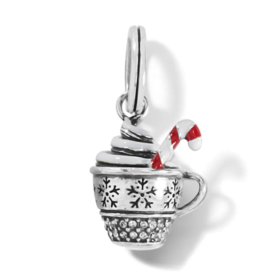 Charms>Brighton Festive Mug Charm Silver-Red