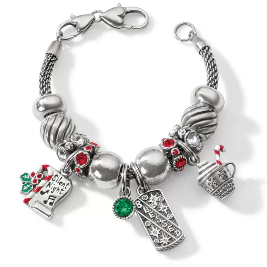 Charms>Brighton Festive Mug Charm Silver-Red