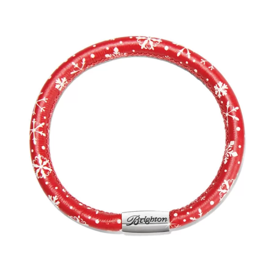 Charm Bracelets | Charm Necklaces & Holders>Brighton Festive Snowflakes Woodstock Bracelet Red