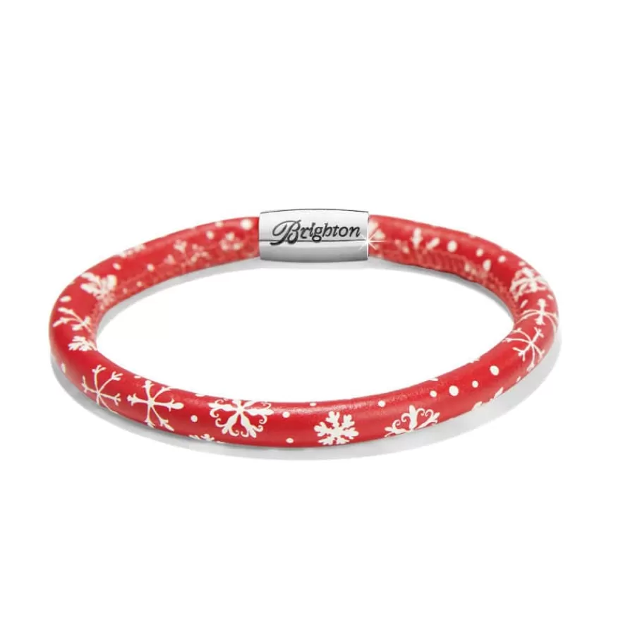 Charm Bracelets | Charm Necklaces & Holders>Brighton Festive Snowflakes Woodstock Bracelet Red